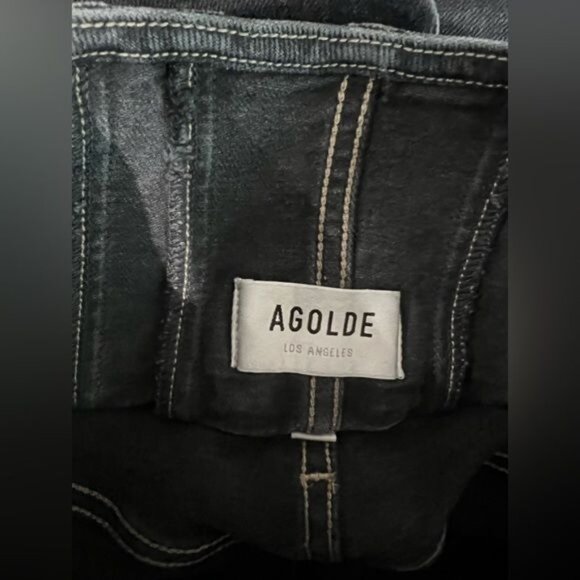 AGOLDE Remy Orbital Corset High Rise Straight Leg Jeans in Washed Black - Picture 5 of 6